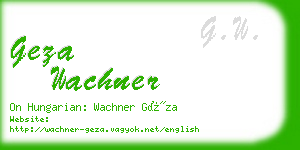 geza wachner business card